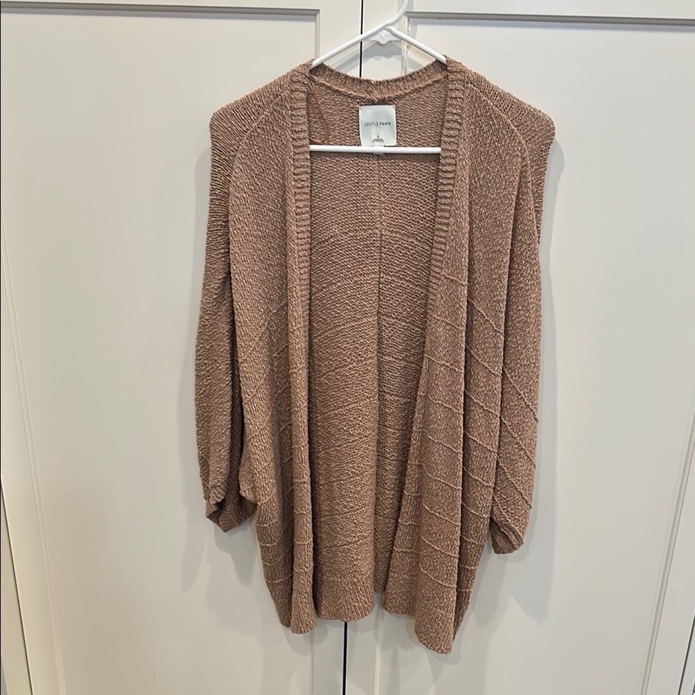 Gentle Fawn Tan Cardigan Sweater Open Front